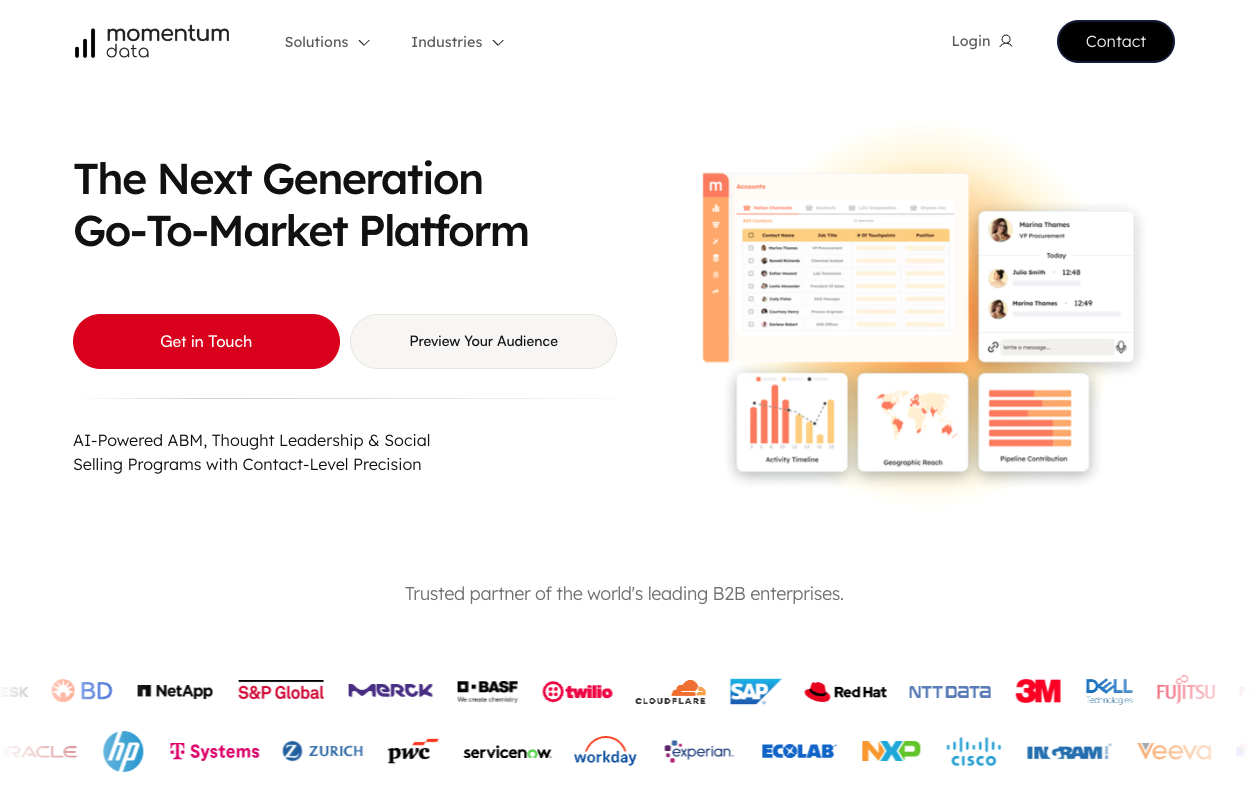 screenshot of Momentum Data